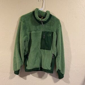 Mountain Hardwear Green Fleece Zip-Up Jacket